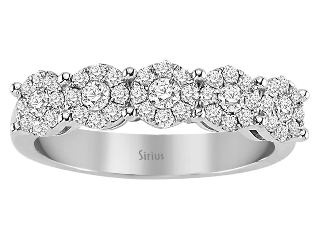 2,00 Karat Diamant Effekt 5 Diamanten Allianz - handgefertigter Diamantschmuck aus Feingold | Sirius Diamant
