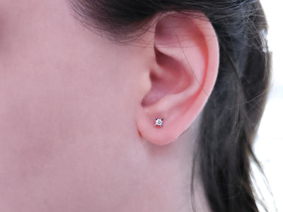 0.12 carat diamond solitaire earrings