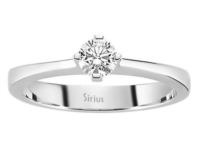 0.33 carat diamond solitaire ring in 14 K white gold