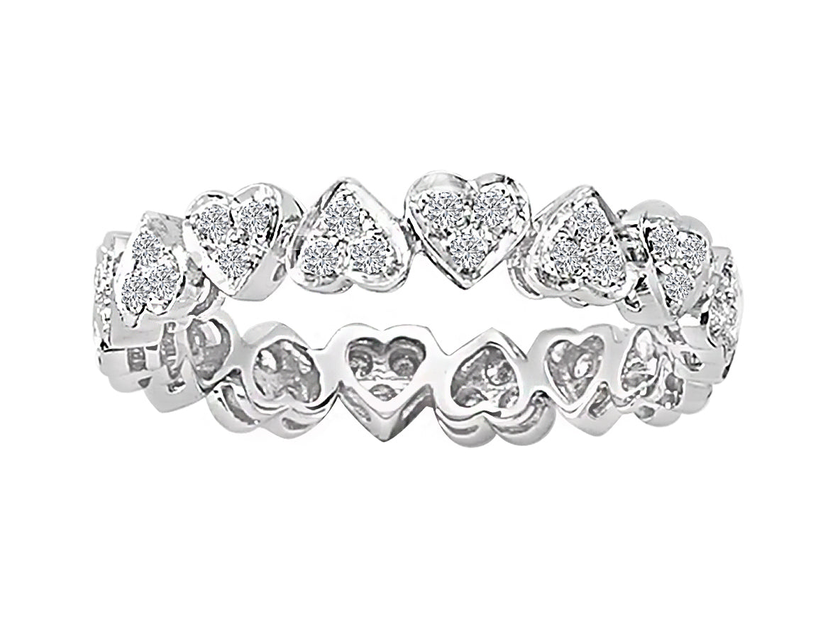 0,38 Karat Diamant Herz rundum Allianz - handgefertigter Diamantschmuck aus Feingold | Sirius Diamant