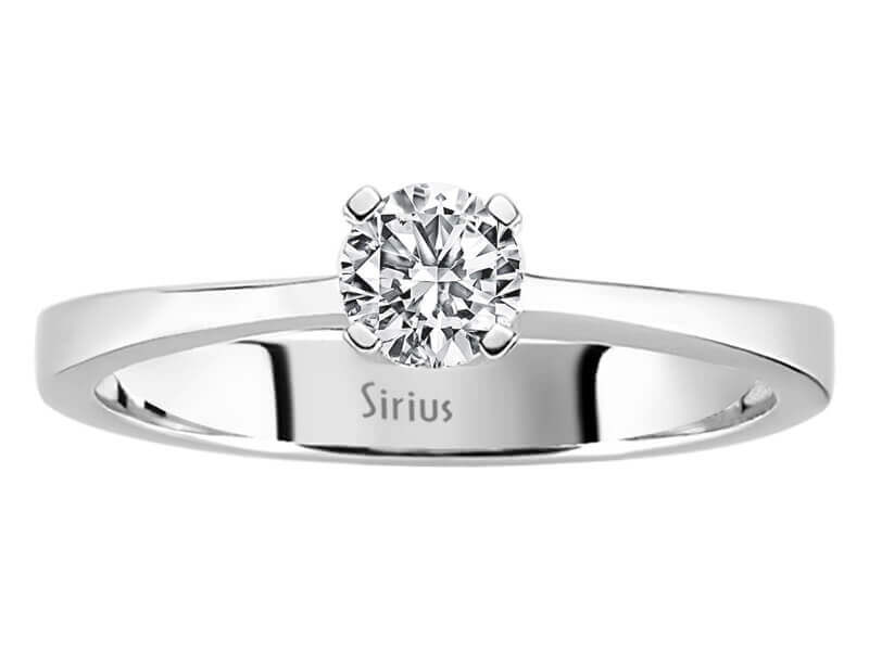 0,41 Karat Diamant Solitär Ring in 585er 14 K Weißgold - handgefertigter Diamantschmuck aus Feingold | Sirius Diamant