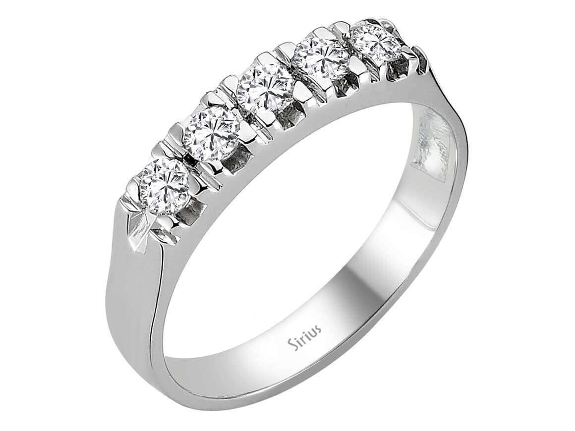 0,47 Carat Diamant 5 Diamanten Allianz - handgefertigter Diamantschmuck aus Feingold | Sirius Diamant