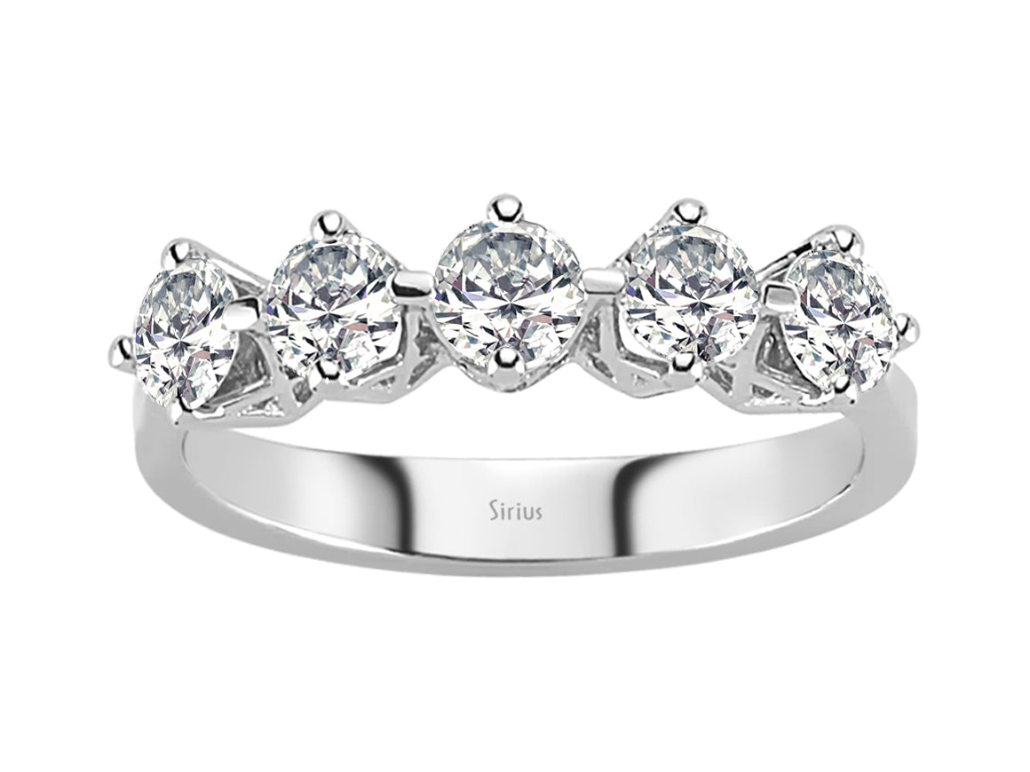 0,91 Karat Diamant 5 Diamanten Allianz - handgefertigter Diamantschmuck aus Feingold | Sirius Diamant