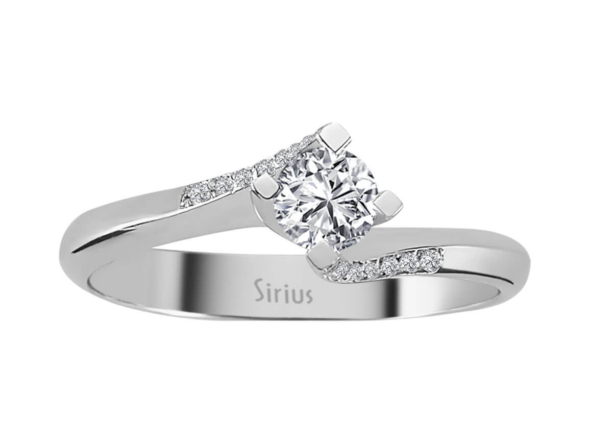 0,35 Karat Diamant Solitär Ring in 585er 14 Karat Weißgold - handgefertigter Diamantschmuck aus Feingold | Sirius Diamant
