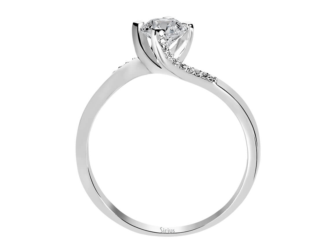 0,45 Gesamtkarat Diamant Solitär Ring in 585er 14 Karat Weißgold - handgefertigter Diamantschmuck aus Feingold | Sirius Diamant