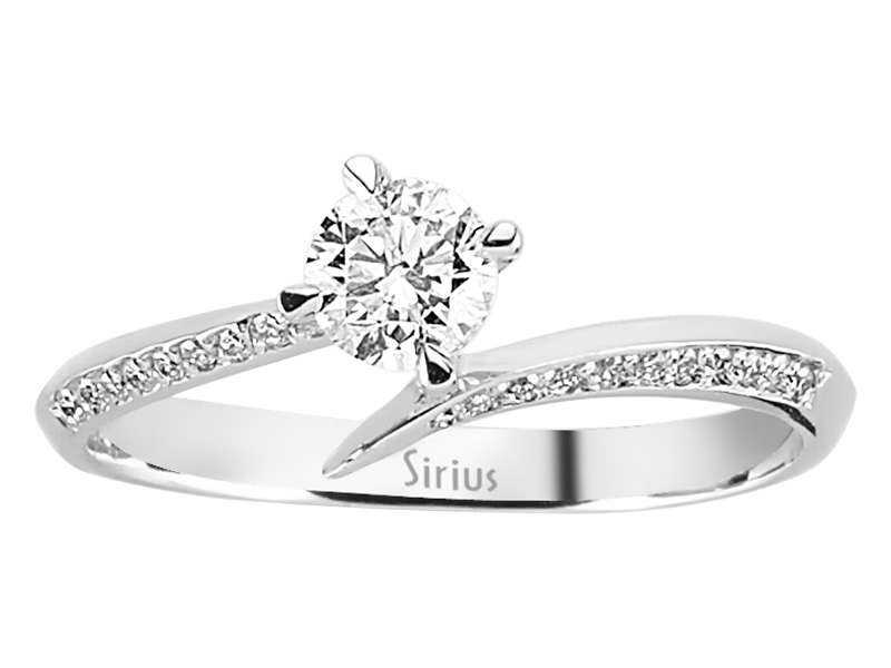 0,45 Gesamtkarat Diamant Solitär Ring in 14 Karat Weißgold - handgefertigter Diamantschmuck aus Feingold | Sirius Diamant