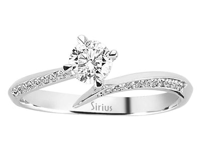 0.45 total carat diamond solitaire ring in 14 carat white gold