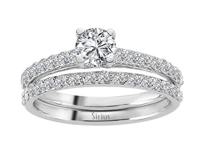 Total 1.05 carat diamond solitaire ring and alliance