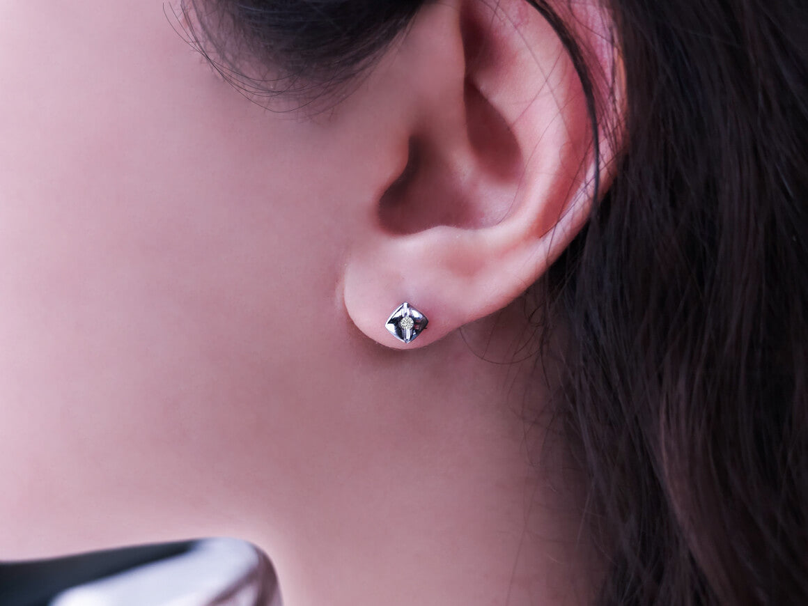 G color 0.04 carat stud earrings in 585 14 carat white gold