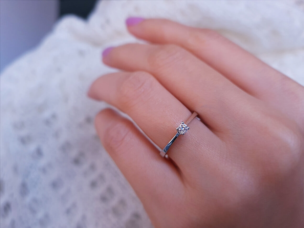 G Color 0.09 Carat Diamond Solitaire Ring