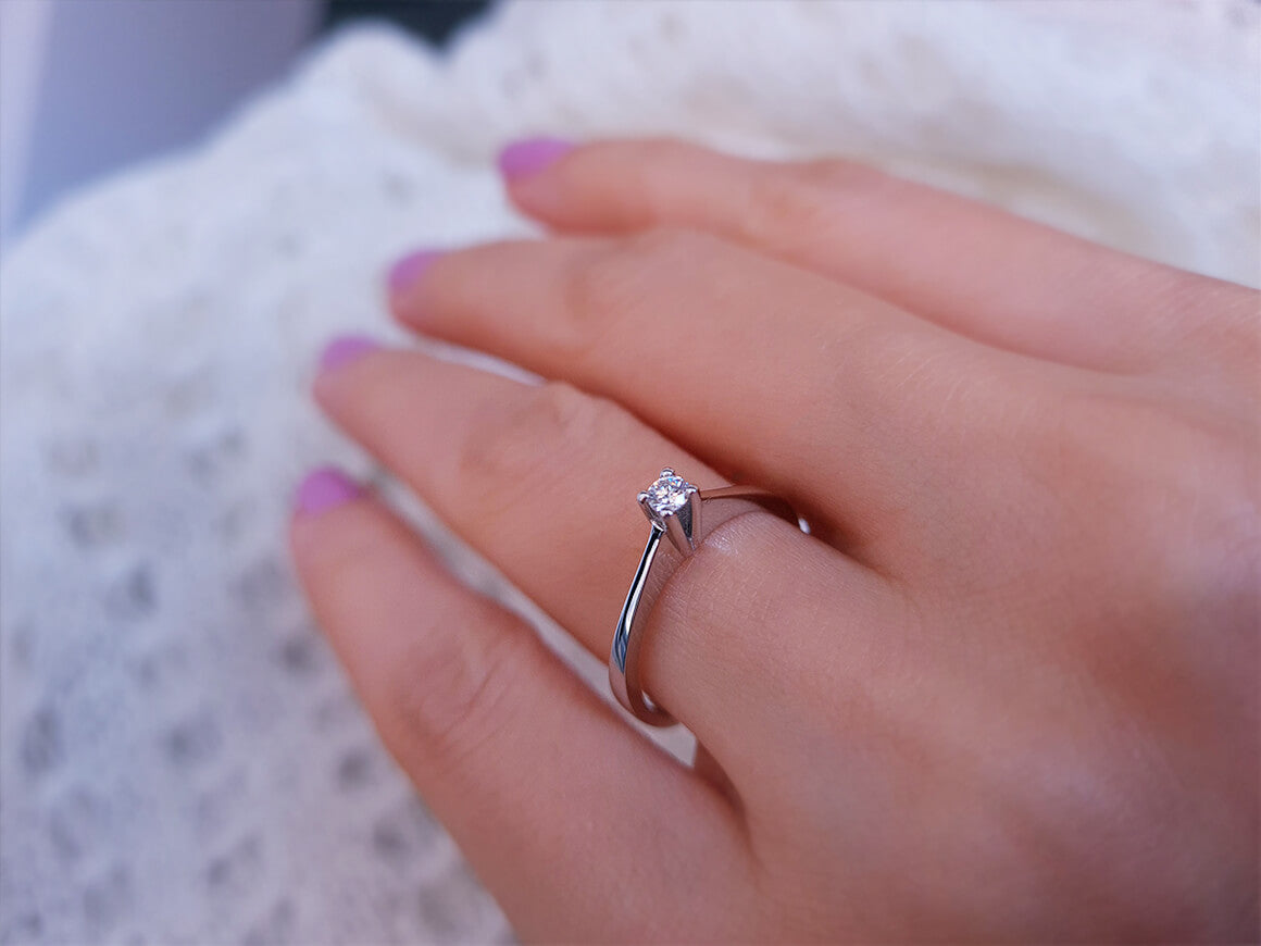 G Color 0.09 Carat Diamond Solitaire Ring