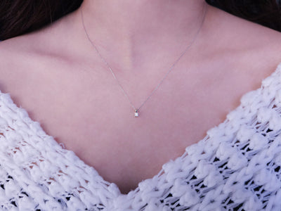 0.12 carat diamond solitaire necklace