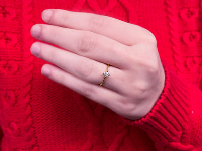 Bague solitaire en diamant de 0,15 carat