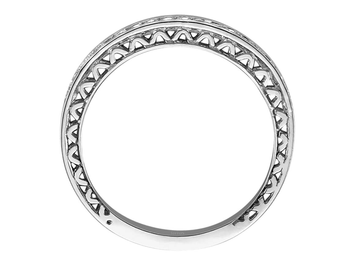 0,17 Karat Diamant halbrund Allianz in 585er 14 K Weißgold - handgefertigter Diamantschmuck aus Feingold | Sirius Diamant