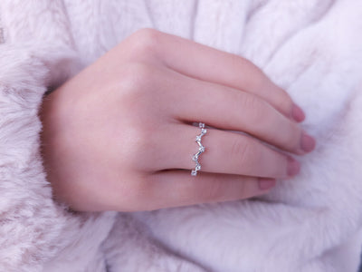Alliance demi-ronde en diamant de 0,19 carat 