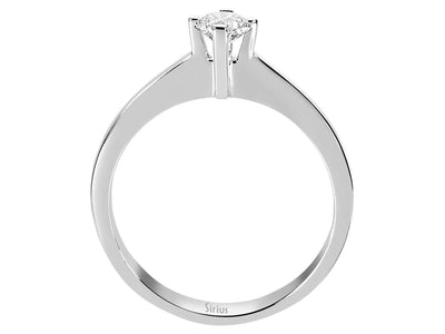0.33 carat diamond solitaire ring in 14 K white gold