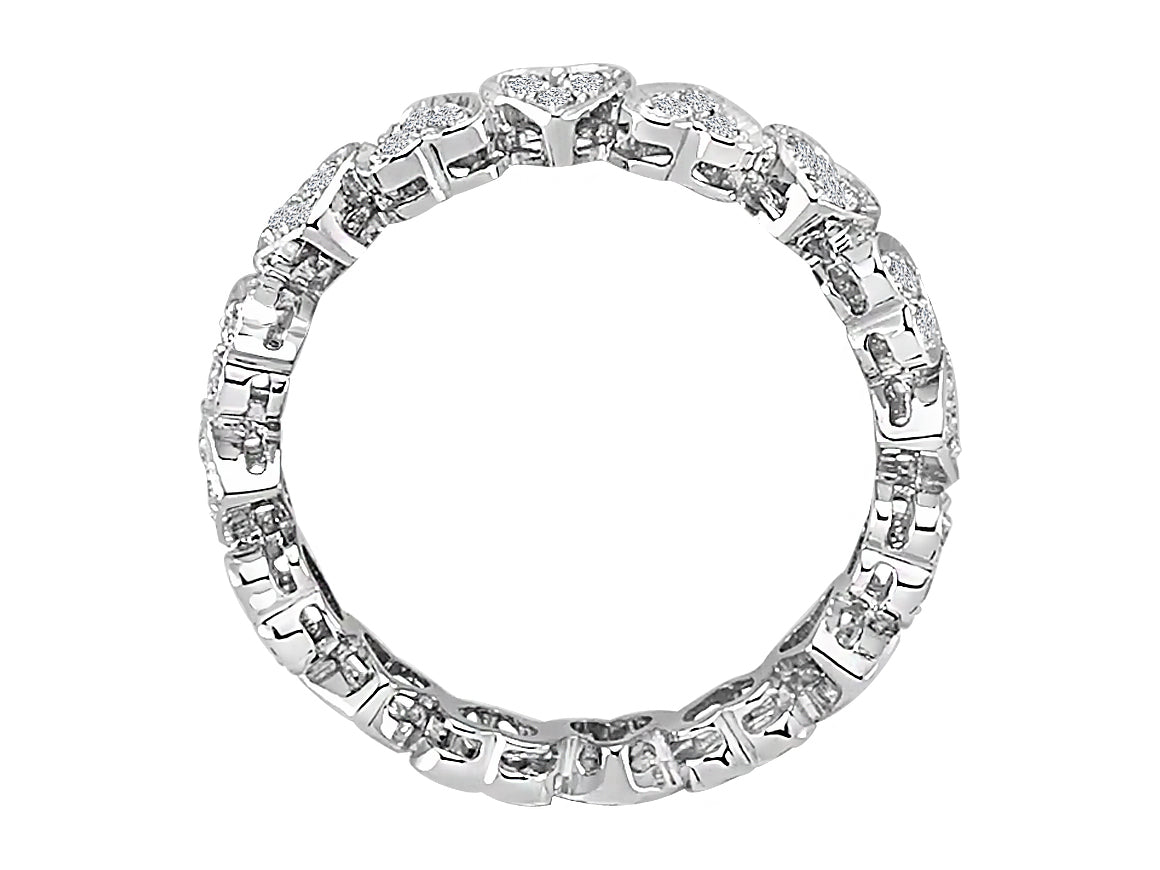0,38 Karat Diamant Herz rundum Allianz - handgefertigter Diamantschmuck aus Feingold | Sirius Diamant