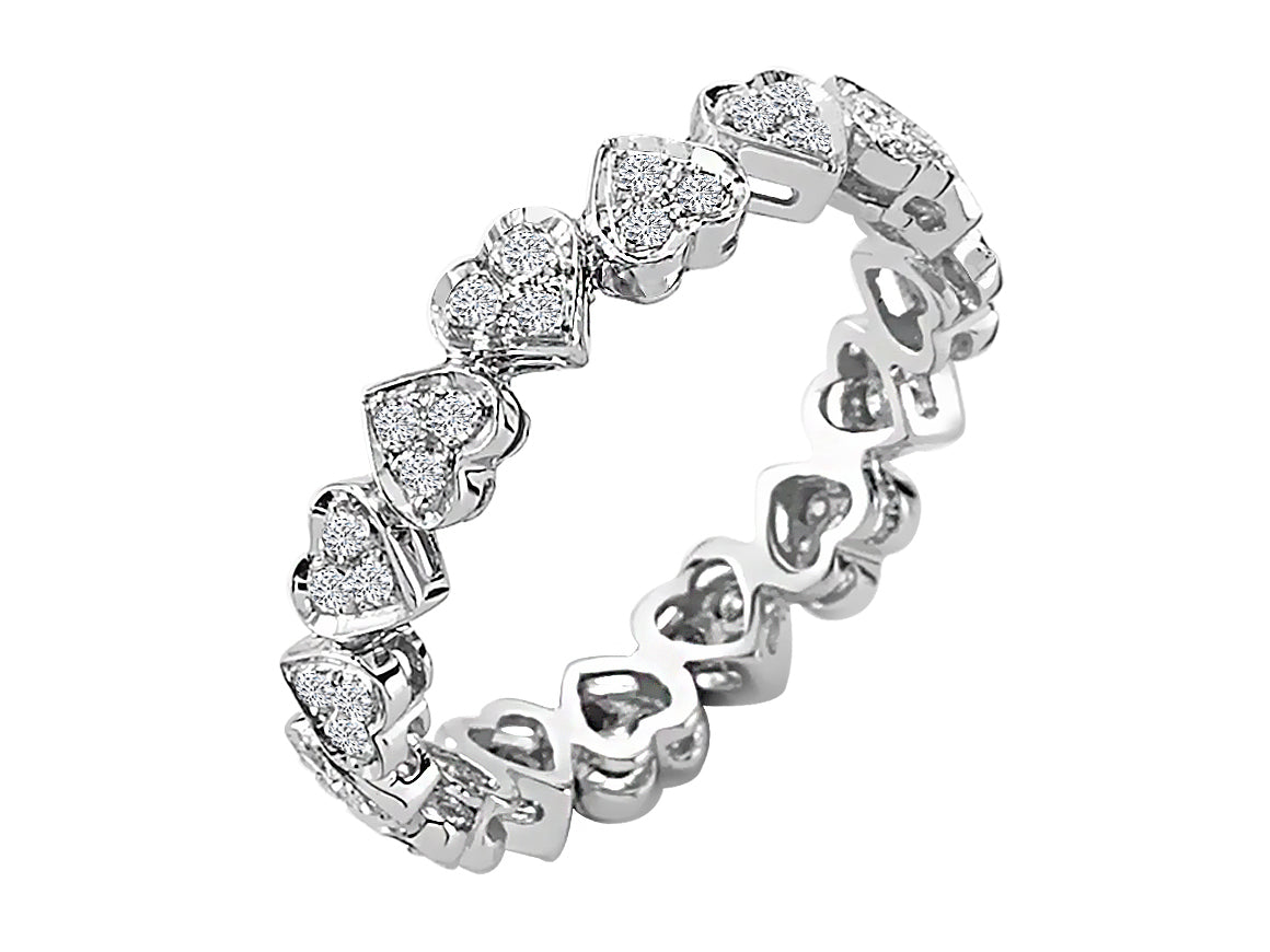 0,38 Karat Diamant Herz rundum Allianz - handgefertigter Diamantschmuck aus Feingold | Sirius Diamant