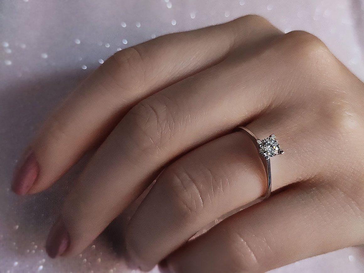 Bague solitaire en diamant de 0,40 carat 