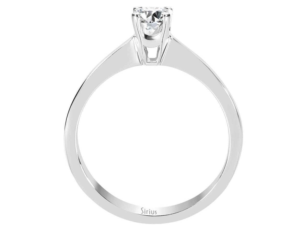 0,41 Karat Diamant Solitär Ring in 585er 14 K Weißgold - handgefertigter Diamantschmuck aus Feingold | Sirius Diamant