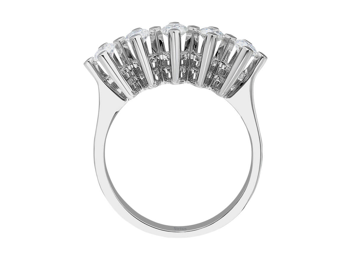 0,58 Carat Diamant 5 Diamanten Allianz - handgefertigter Diamantschmuck aus Feingold | Sirius Diamant