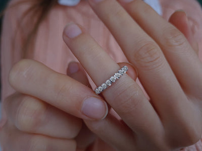 0.94 carat all around diamond ring 585 14K white gold
