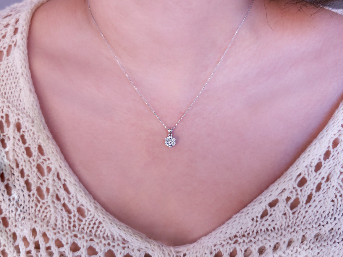 1,25 Karat Diamant Solitaire Effekt Collier - handgefertigter Diamantschmuck aus Feingold | Sirius Diamant