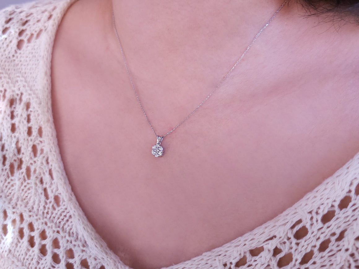 1,25 Karat Diamant Solitaire Effekt Collier - handgefertigter Diamantschmuck aus Feingold | Sirius Diamant