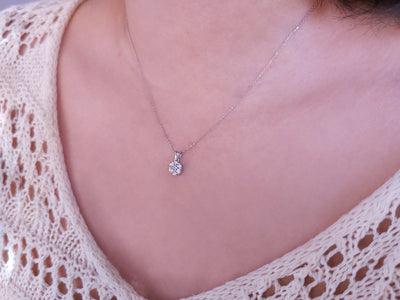 1.25 carat diamond solitaire effect necklace