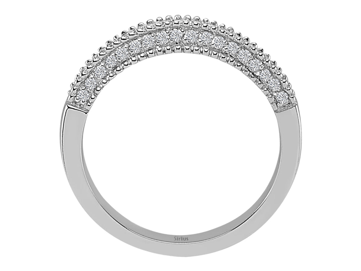 0,33 Karat Diamant Halbrund Allianz - handgefertigter Diamantschmuck aus Feingold | Sirius Diamant