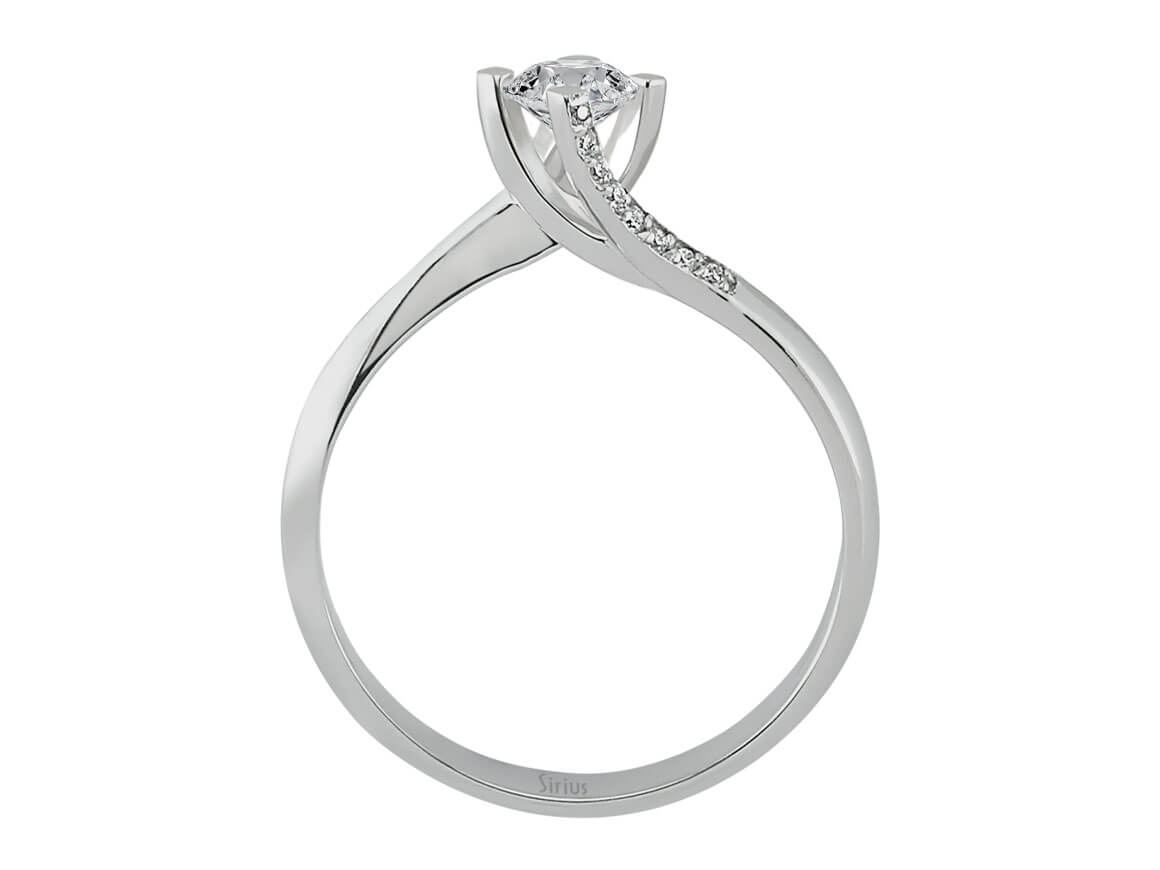 0,35 Karat Diamant Solitär Ring in 585er 14 Karat Weißgold - handgefertigter Diamantschmuck aus Feingold | Sirius Diamant