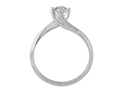 0.35 carat diamond solitaire ring in 14 carat white gold