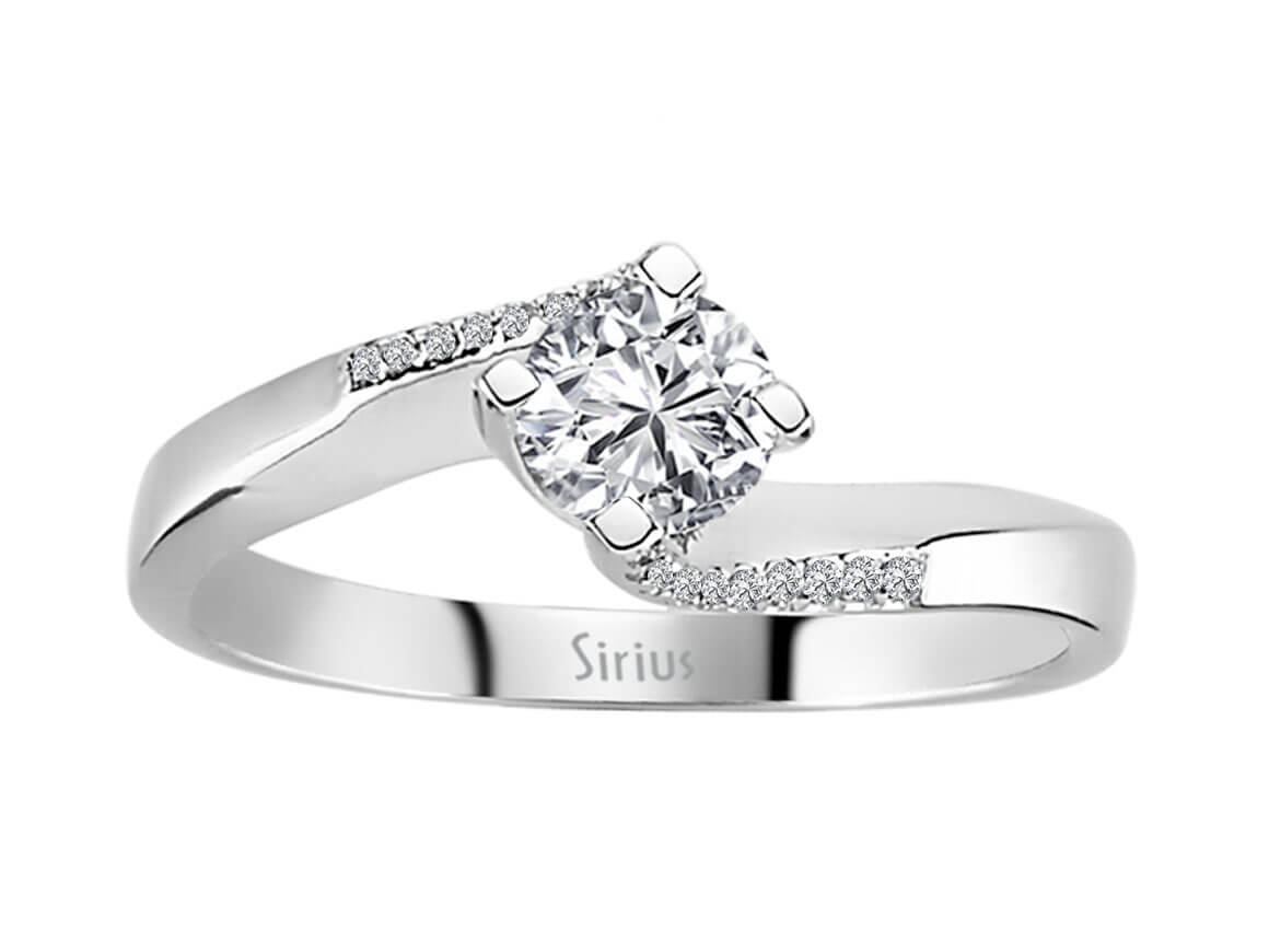 0,45 Gesamtkarat Diamant Solitär Ring in 585er 14 Karat Weißgold - handgefertigter Diamantschmuck aus Feingold | Sirius Diamant