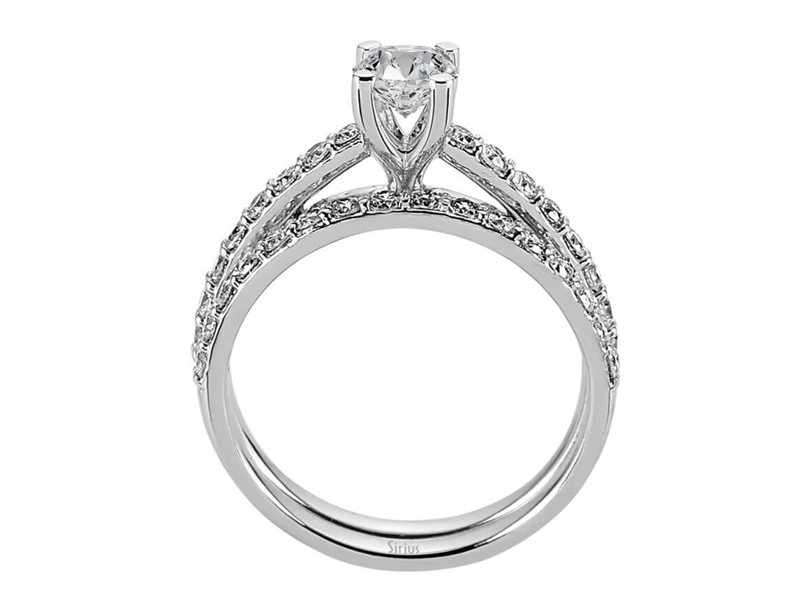 Insgesamt 1,05 Karat Diamant Solitär Ring und Allianz - handgefertigter Diamantschmuck aus Feingold | Sirius Diamant