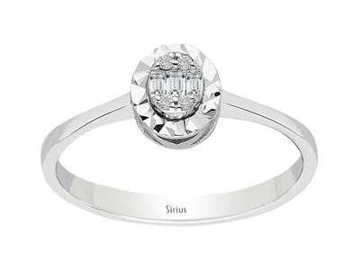 Diamond Glitter Effect Baguette Ring