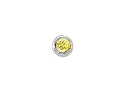 Yellow sapphire nose piercing in 14 carat white gold - 7 mm x 2.3 mm