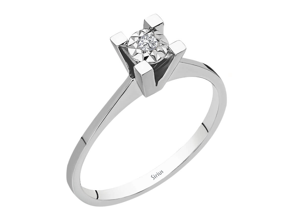 0,30 Carat Effekt Diamant Solitär Ring - handgefertigter Diamantschmuck aus Feingold | Sirius Diamant