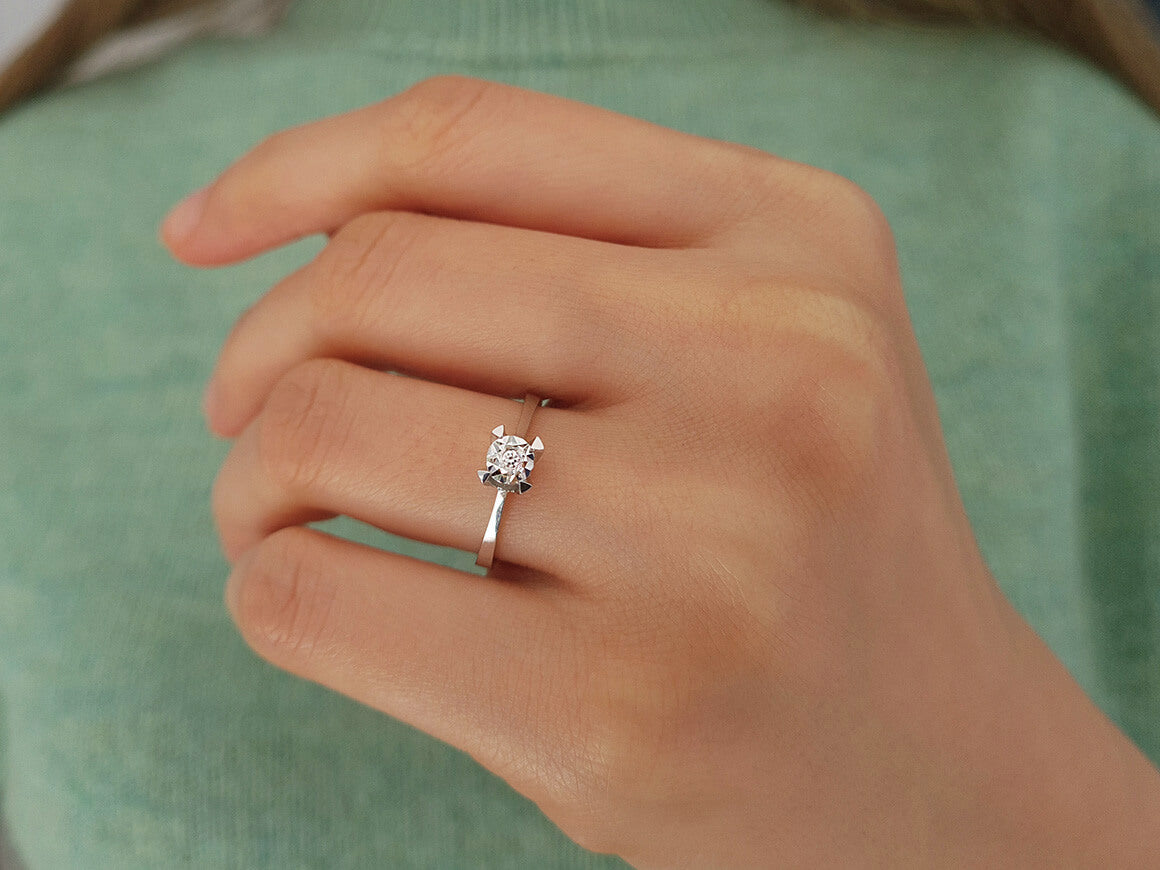 Bague solitaire en diamant effet 0,40 carat 