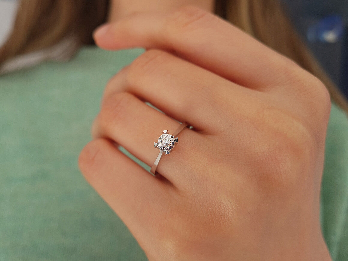 0.40 carat effect diamond solitaire ring