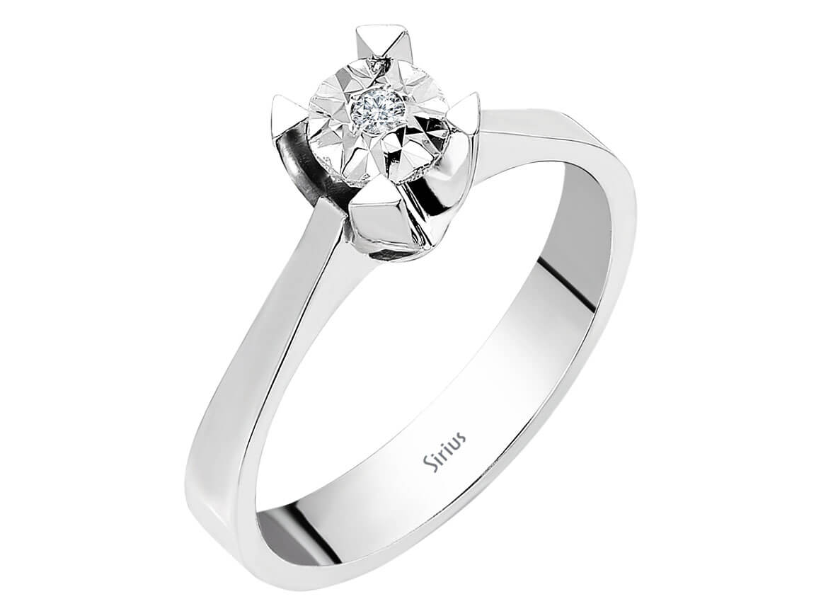 0,40 Carat Effekt Diamant Solitär Ring - handgefertigter Diamantschmuck aus Feingold | Sirius Diamant