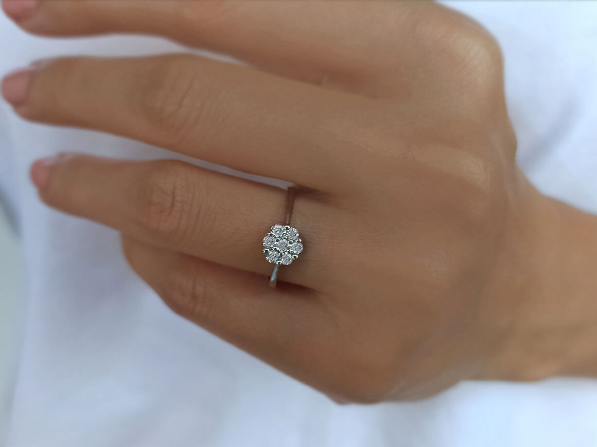 Bague effet solitaire en diamant de 1,25 carat