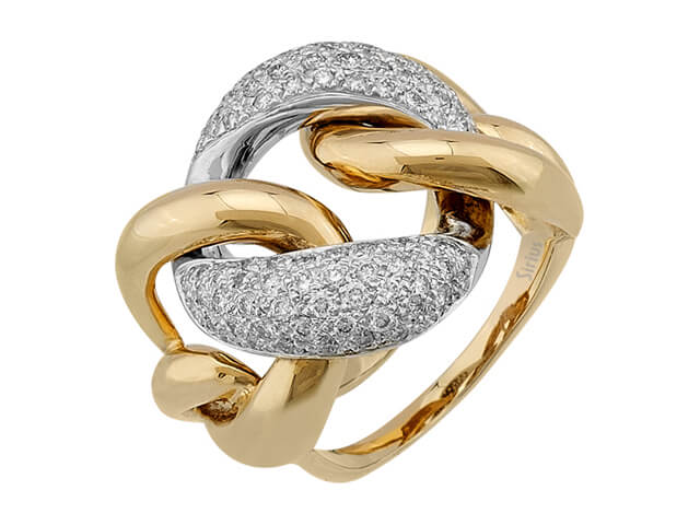 Größer Zyklische Ring in 14 K Weißgold - handgefertigter Diamantschmuck aus Feingold | Sirius Diamant