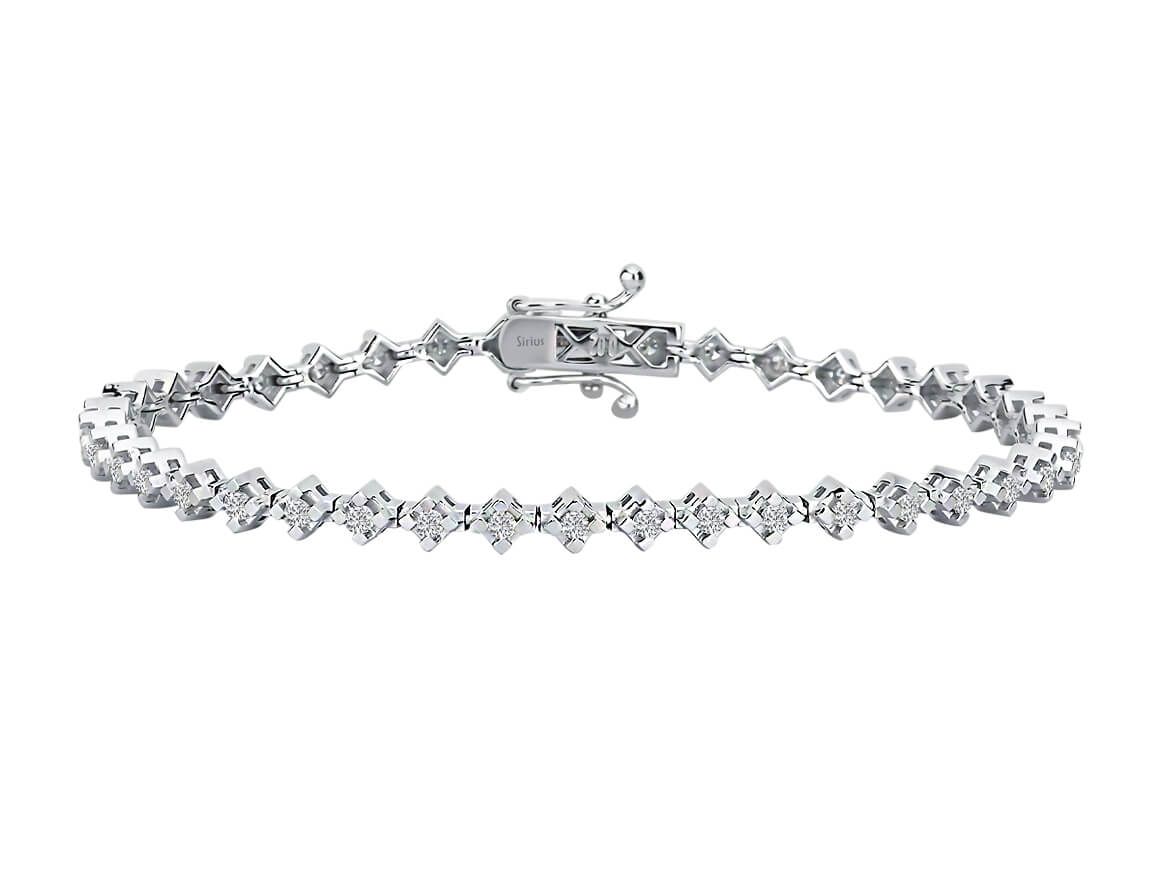 Guipure Diamant-Wasserweg-Armband - handgefertigter Diamantschmuck aus Feingold | Sirius Diamant