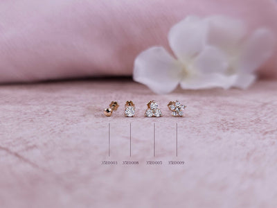 Tragus piercing in 14K rose gold - 3 mm