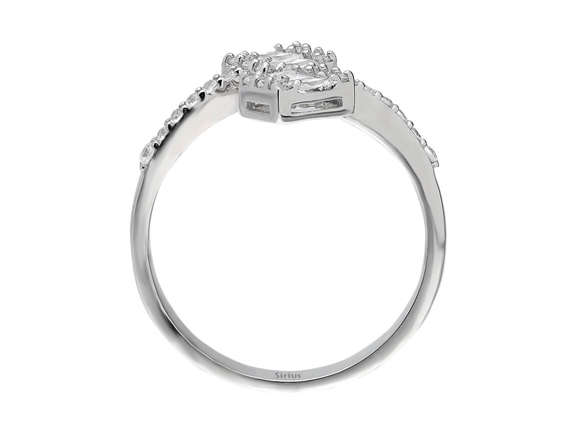G Farbe 0,41 Carat Diamant Doppelt Baguette Ring - handgefertigter Diamantschmuck aus Feingold | Sirius Diamant