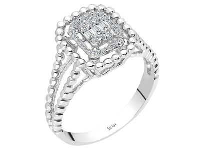 Baguette diamond light escape ring