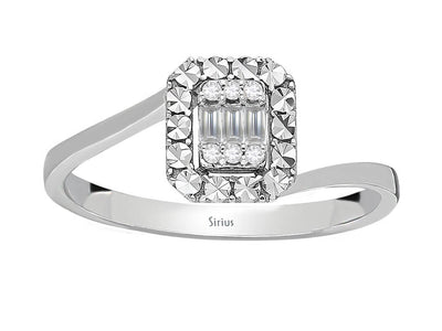 Diamond light crown baguette ring