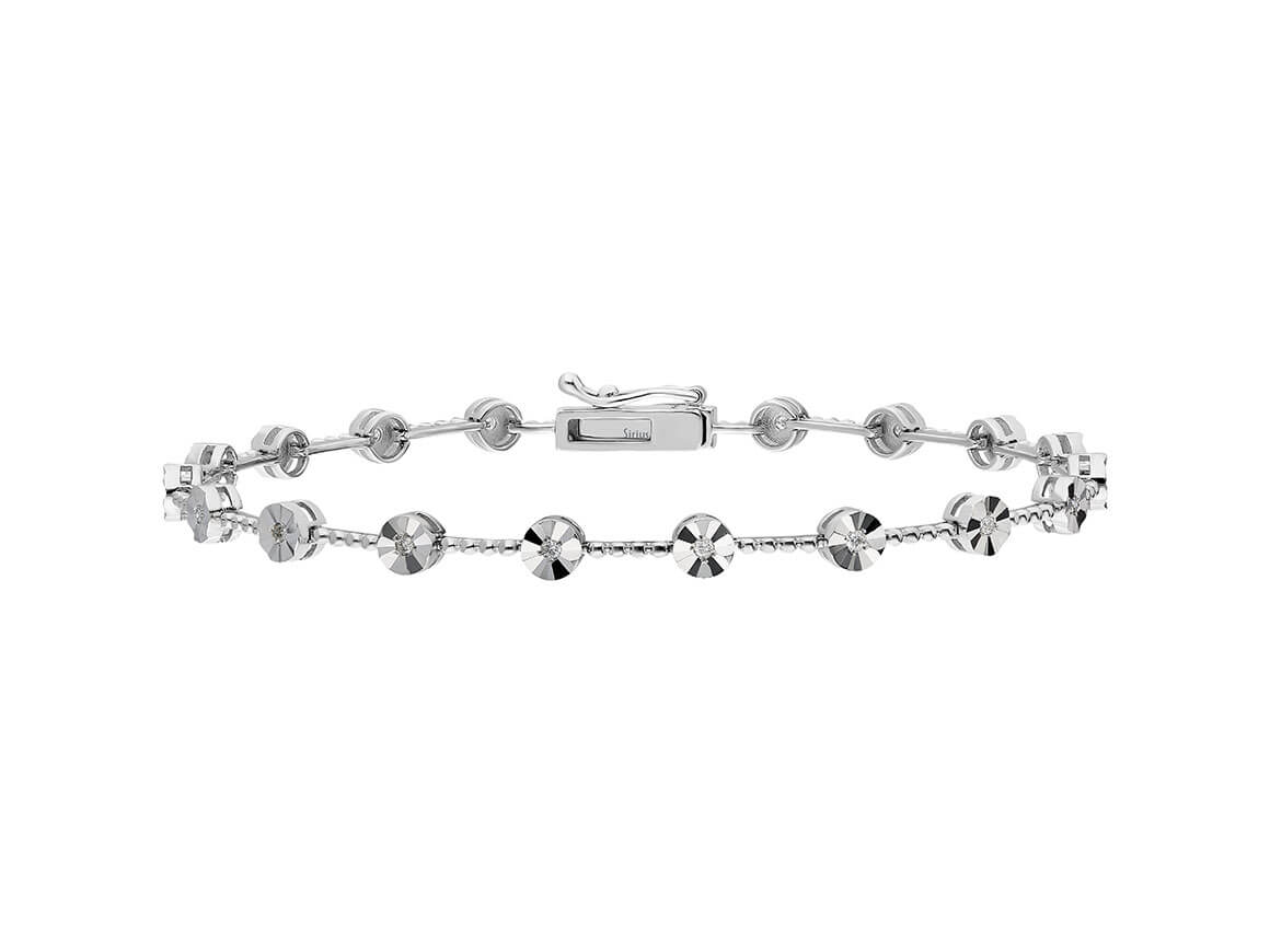 Bracelet tennis diamant effet lumineux