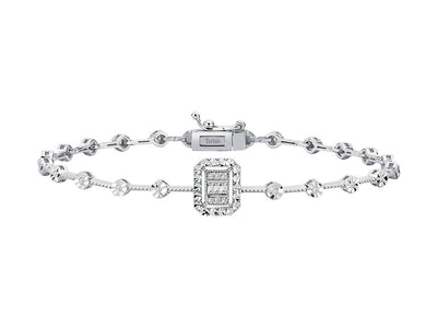 Baguette diamond bracelet with glitter effect