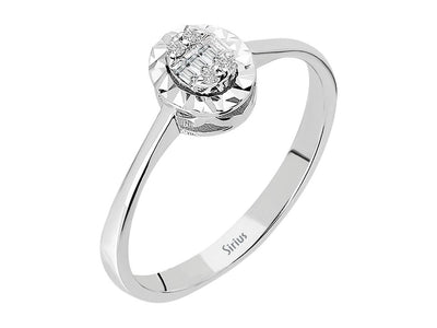 Diamond Glitter Effect Baguette Ring